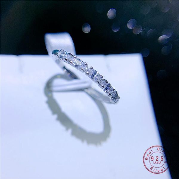 

925 sterling silver half circle micro inlay crystal opening adjustable ring women noble elegant wedding jewelry cluster rings, Golden;silver
