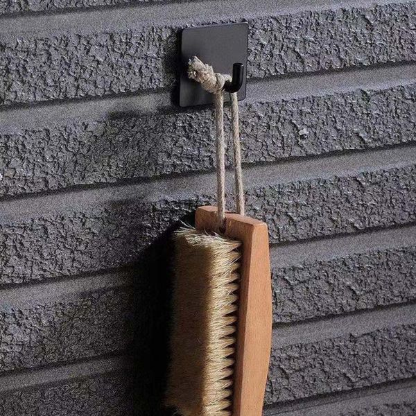 

hooks & rails 4pcs 304 stainless steelrobe hook black silver brushed towel self adhesive wall hanger kitchen bathroom accessories