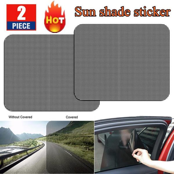 

car sunshade 2pcs pvc uv sticker electrostatic stickers auto sun-shading side window sunscreen heat insulation film