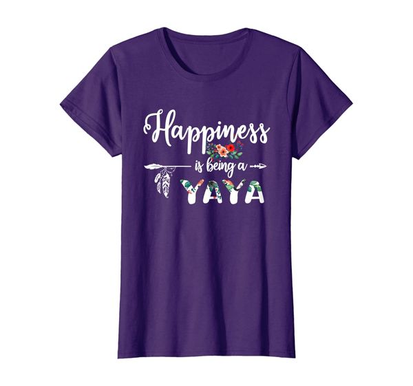 

Womens Grandma Shirt Happiness is Being a Yaya Gifts Floral T-Shirt, Mainly pictures