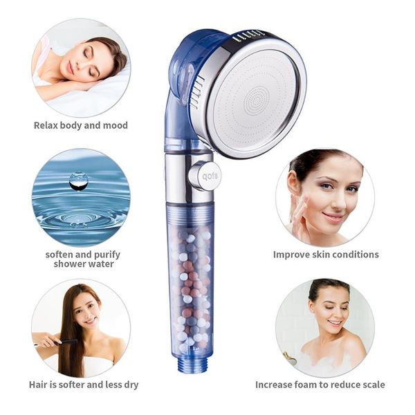 

high pressure filter shower bath heads set handheld stainless steel nozzle bathing sprayer household bathroom products sets