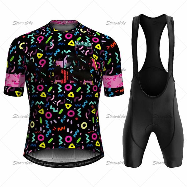 

racing sets 2021 men bike cycling suit uniform summer jersey set road bicycle jerseys mtb wear breathable clothing, Black;blue