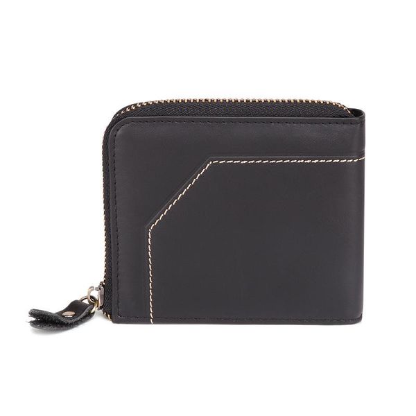 

wallets men short wallet genuine leather business id holder bags small thin male purse cross vertical man zipper, Red;black