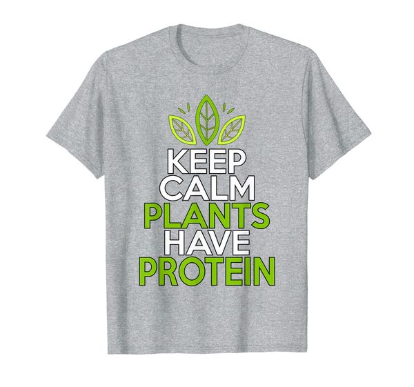 

funny keep calm plants have protein animals lover gift t-shirt, White;black