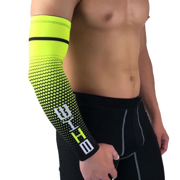 

elbow & knee pads 1pair men cycling arm sleeves running cuff cover uv sun protection sunscreen bike bicycle warmers, Black;gray