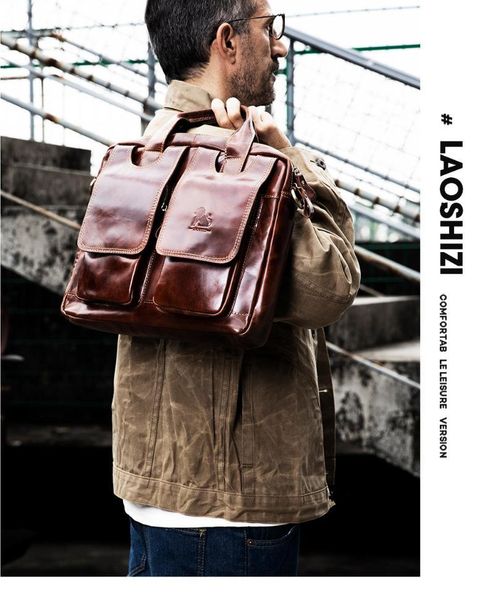 

briefcases business men's handbag leather computer bag casual briefcase high-end1 9db4