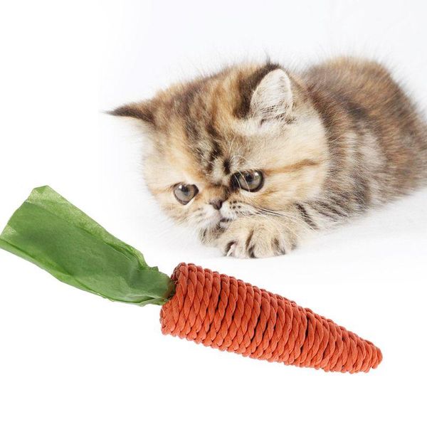 

cat toys funny pet scratch toy straw carrot for hamster guinea rat chew