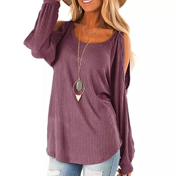 

women's sweaters jumper soft casual ladies elegant women solid waffle loose knitted autumn lantern sleeve cold shoulder round neck, White;black