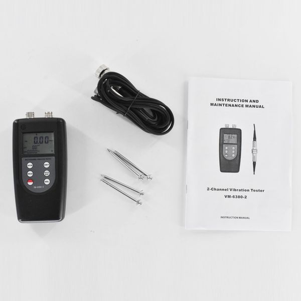 

vm-6380-2 3d vibration meter tester 2-channel transducers sensor 10hz~10khz