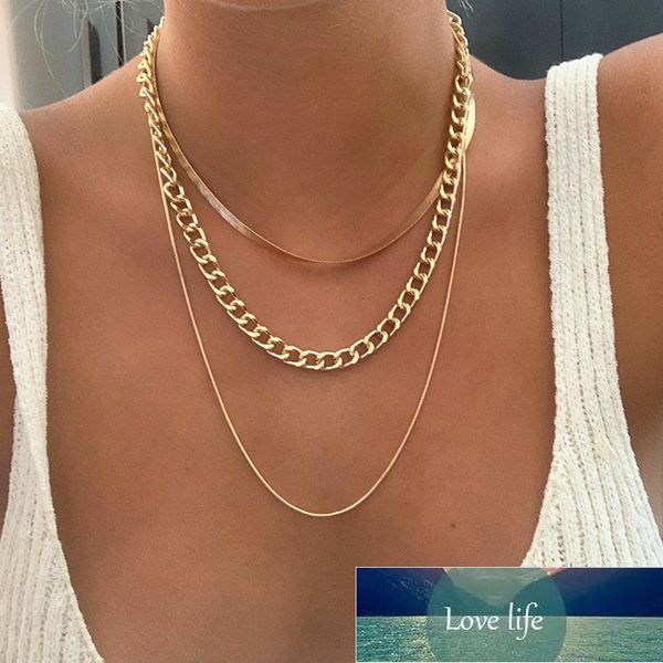 

vintage gold multilayer snake chain choker necklace women's punk metal thick chain coin collar necklace 2021 fashion jewelry, Golden;silver