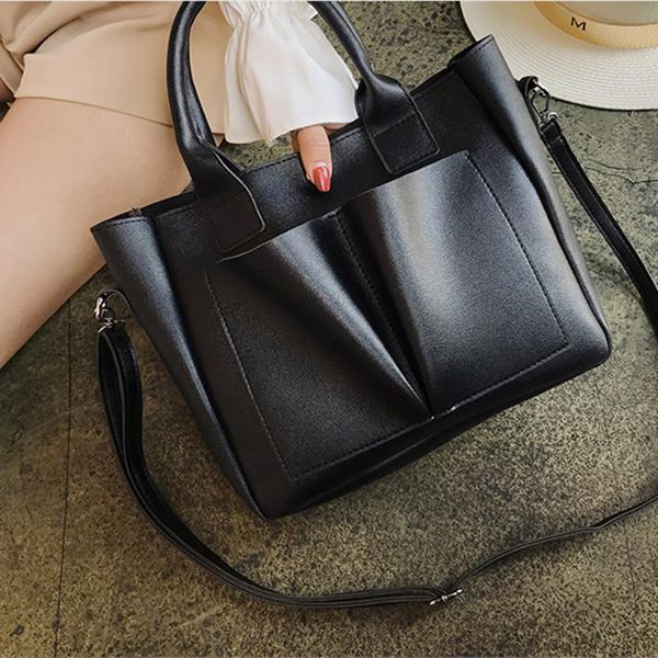 

evening bags 2021 pu leather lapbag simple handbags famous brands women shoulder casual big tote vintage ladies crossbody