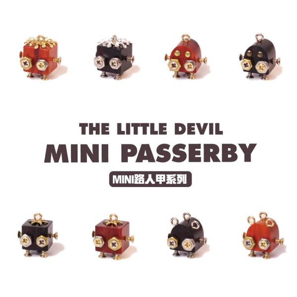 

jewelry pouches, bags mini version of the universe little devil series passers-by a tide play ornaments handmade wooden gifts lovers, Pink;blue