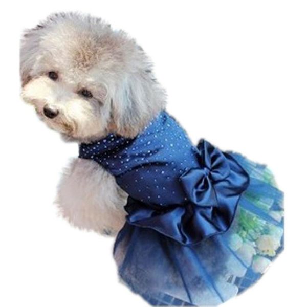 

dog apparel 1pcs puppy wedding party lace skirt clothes patchwork bow tutu princess dress pet