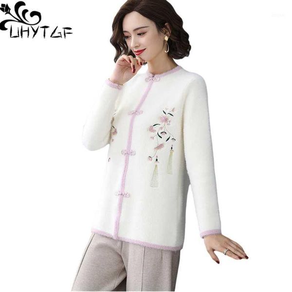 

women sweaters retro o neck pullover casual bottoming shirt embroidered mink fleece knitted autumn winter female 1902 women's, White;black