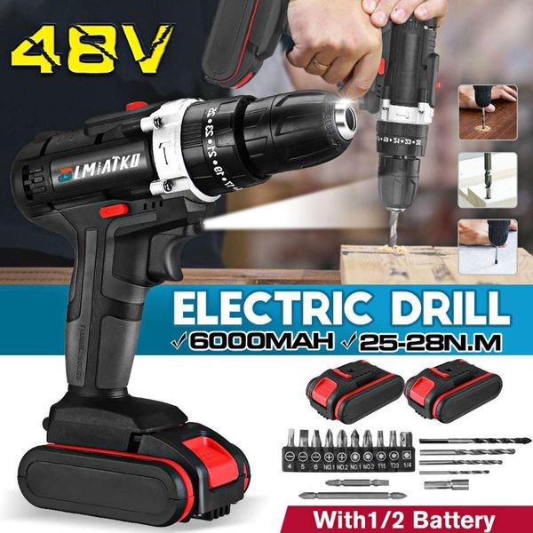 

professiona electric drills blmiatko 48v 3 in 1 drill screwdriver 2 speed 25+3 turque power driver tools set with 6000mah battery accessorie