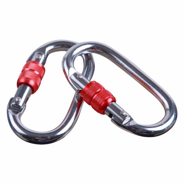 

cords, slings and webbing 25kn alloy steel climbing carabiner yoga hammock safety buckle lock survival tool hook outdoor camping rock equipm