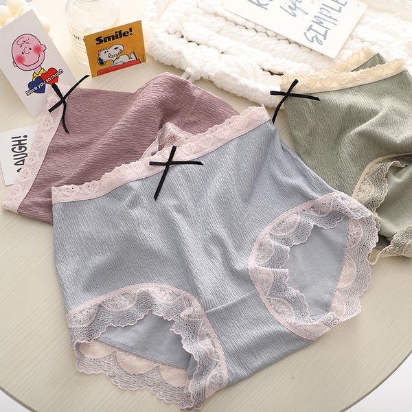 

baby cotton pleated fabric light bow elegant temperament high waist large version hip triangle underwear, Black;pink