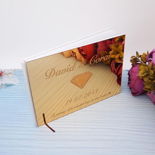

other event & party supplies 25x18cm diamond design personalized wedding custom signature guestbook acrylic mirror reception book favors