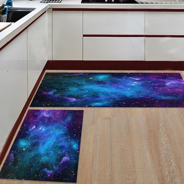 

cushion/decorative pillow kitchen mat anti-slip starry sky space universe printed carpet doormat hallway bath living room