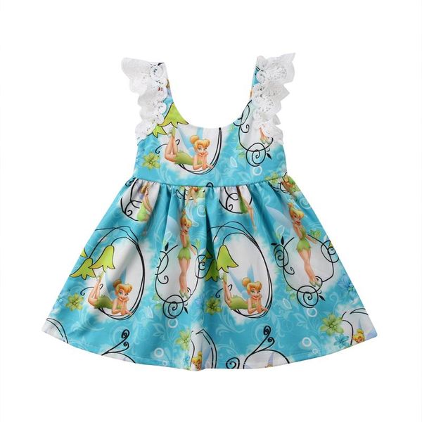 

girl's dresses summer kids baby girls lace sleeveless cartoon party pageant tutu dress sundress clothes size 2-6t, Red;yellow