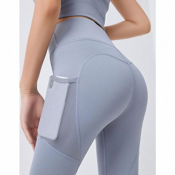 

women's basic yoga tights leggings pocket ankle-length pants sports outdoor gym stretchy solid colored tummy control butt lift high wai, Black