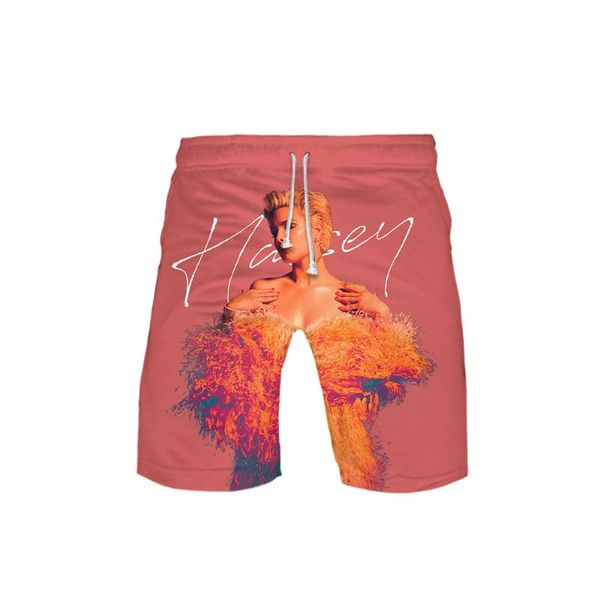 

men's shorts 3d print leisure hip hop halsey idol musician casual basic street summer sports kpop moletom man pant, White;black