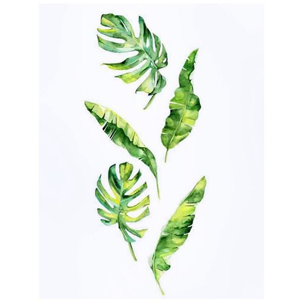 

wall stickers summer tropical green plants leaves sticker decals home decorations for kids rooms