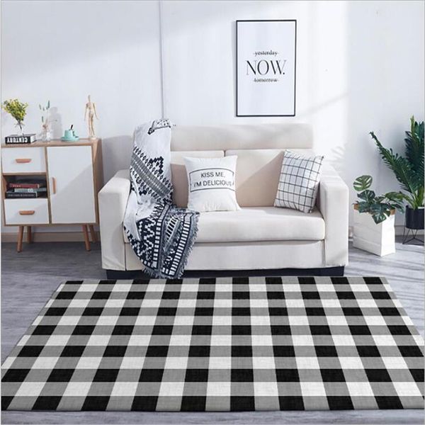 

carpets rugs and for home living room european black white plaid carpet children rooms hand wash 100% polyester