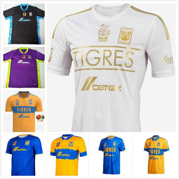 

2021 2022 mexico uanl tigres soccer jersey 7 stars c.salcedo gignac vargas pizarro football shirts kids kit camiseta de, Black;yellow