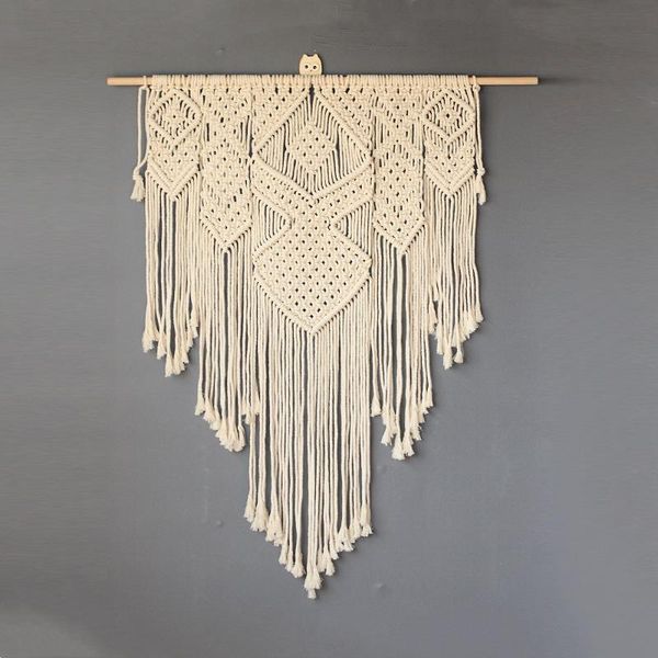 

tapestries 1pc elegant handicrafts heart macrame wall hanging tapestry bohemian woven geometric art bedroom living room decoration