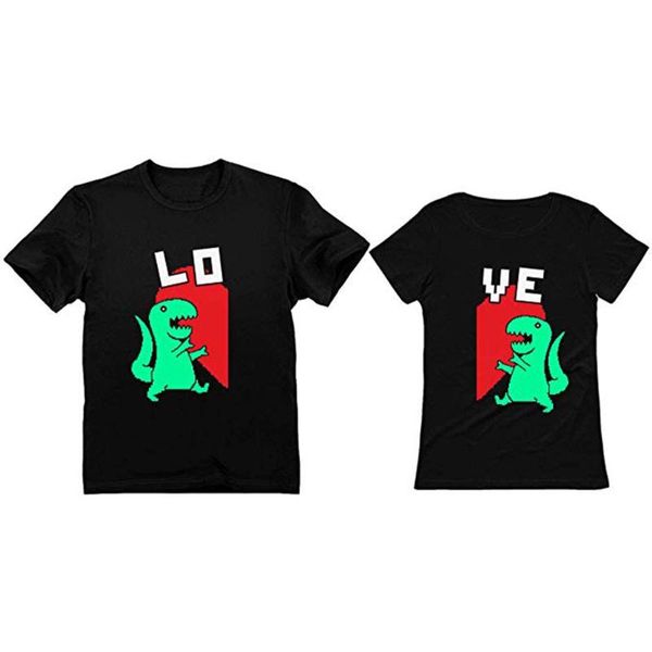 

women's t-shirt couple shirt valentine's day casual fashion printed short sleeve fashionable comfortable women men clothing l1216, White