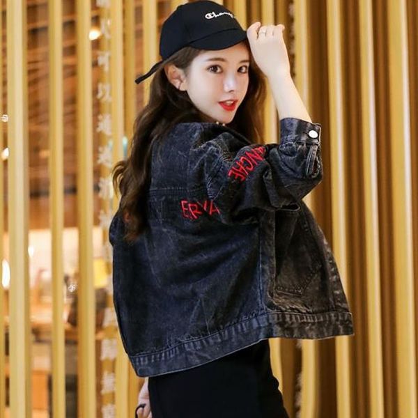 

women's jackets 2021 spring summer autumn women fashion casual denim jacket woman female ol womens aq30, Black;brown