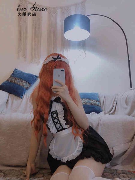 

japanese lolita kawaii babydoll dress maid lingerie erotic role play women cosplay costumes cute servant uniform maid dress, Red;black