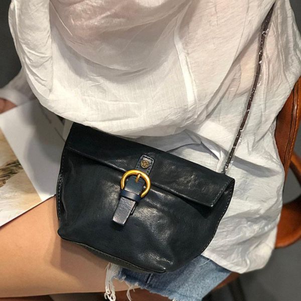 

evening bags retro handmade soft leather shoulder bag female casual messenger small square korean version of the