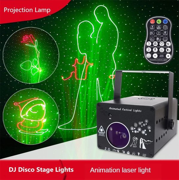 Illuminazione laser 3D Luce di proiezione Rgb Colorato Dmx 512 Scanner Proiettore Festa Natale Dj Disco Show Luci LED Attrezzatura musicale Pista da ballo