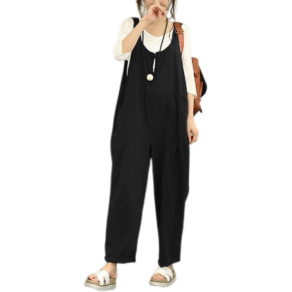 

women's loose-fitting casual pants trousers, Black;white