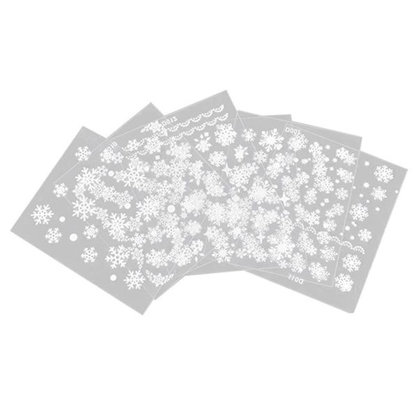 

nail art decorations fashion 6 sheets snowflake 3d stickers decal tip diy decoration, Silver;gold