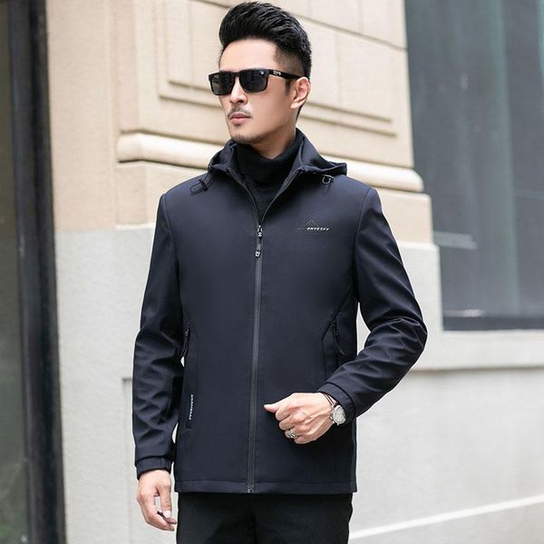 

spring autumn casual solid fashion slim bomber jacket men overcoat arrival hooded jackets men's, Black;brown