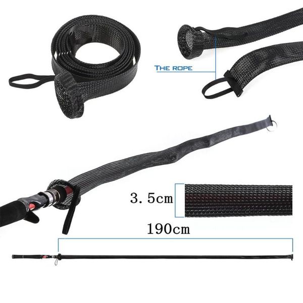

5pcs 1.9m net fishing rod protective cover with lanyard set 35mm protection boat rods