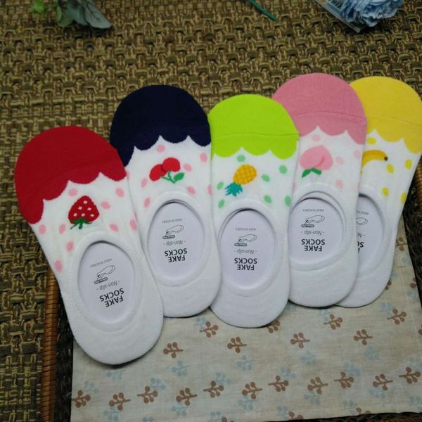 

color pointed plant fruit pattern girl cotton shallow ship heel does, Black;white