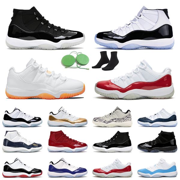 

jumpman 11 cap and gown men women basketball shoes 11s bred low legend blue bright citrus anniversary outdoor sports sneaker