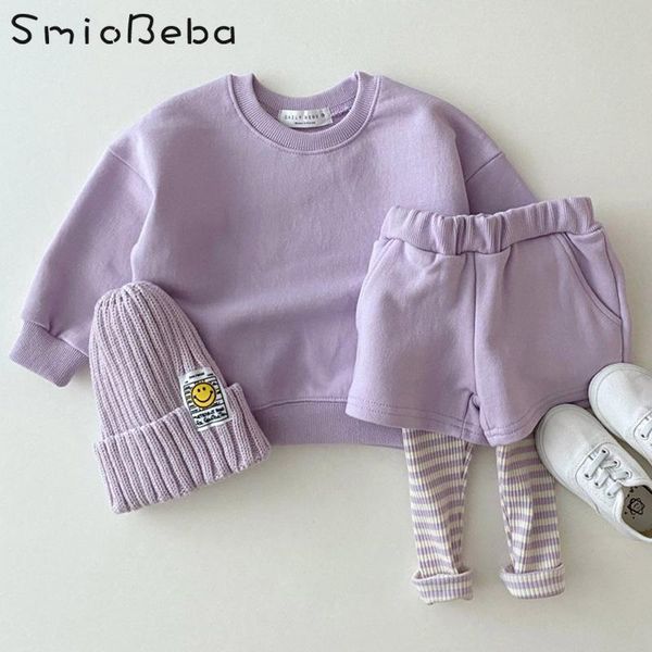 

ins candy color two piece sweater and trousers boys grils striped 2pcs sets kids wear summer clothes moda infantil 1-5y clothing, White