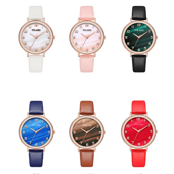 

fashion ladies watch women's leather strap watch quartz watches, Slivery;brown