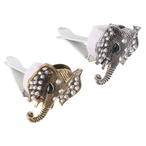 

car air freshener 2pcs rhinestone fragrance essential oil diffuser elephant pattern vent clip interior decor