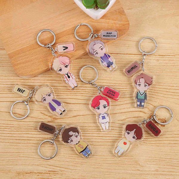 

cartoon keychain 2021 korean new bts-077 silicone portrait men and women fashion accessories mobile phone bag pendant holiday gifts, Silver