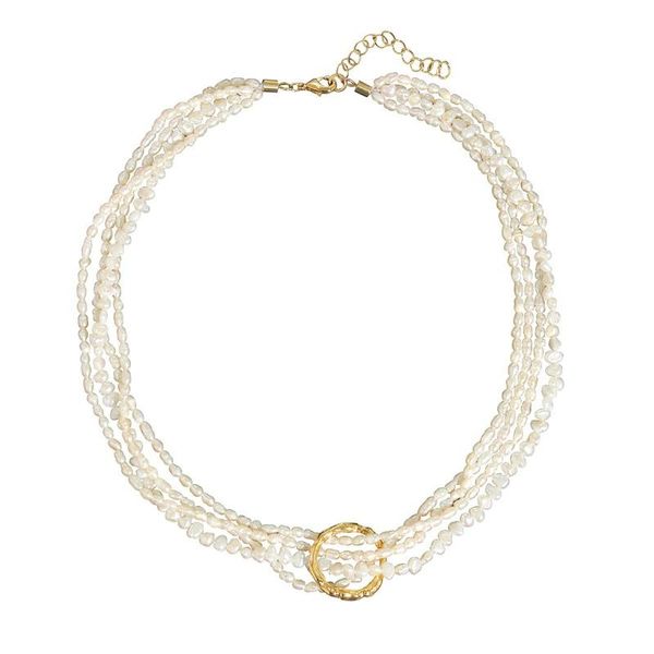 

pendant necklaces 2021 european and american fresh water pearl multi-layer laminated antique noble necklace, Silver