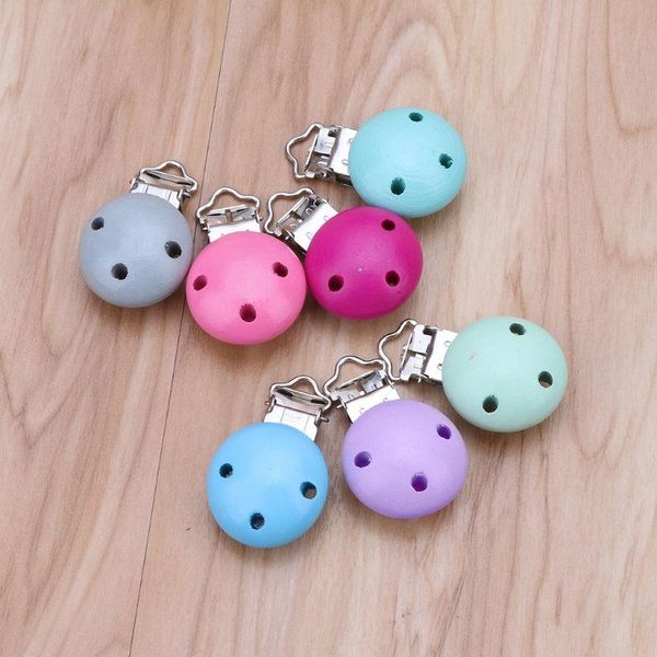 

pacifiers# 5pcs metal wooden baby pacifier clips solid color holders infant soother clasps t8nd
