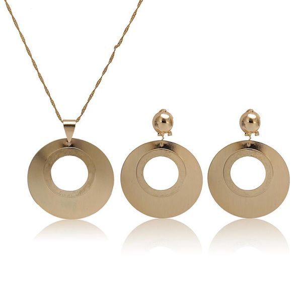 

earrings & necklace good 2021 nigerian wedding pendant jewelry set gold valentine's day gift, Silver