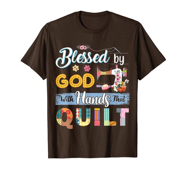 

blessed god with hands that quilt t-shirt t-shirt, White;black