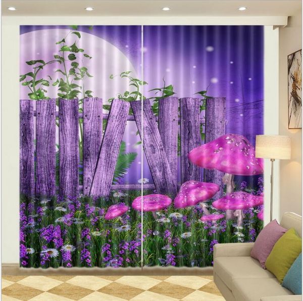 

curtain & drapes 2021 products arrive purplemushroom pattern 3d window living room sunshade rideaux cortinas pillowcase